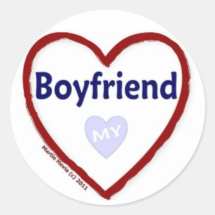 Love My Boyfriennd Classic Round Sticker