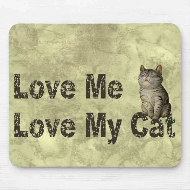 Love my Cat Mouse Pad (Front)
