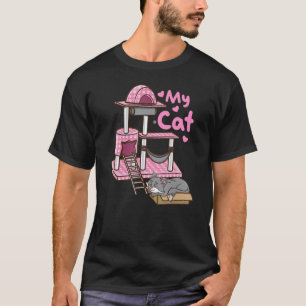 Love My Cat Paws Kitty Condos Tower Joke Cat Tree T-Shirt