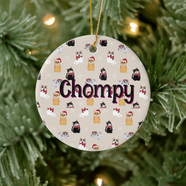Love my cats ceramic ornament (Tree)