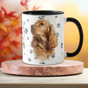 Love My Cocker Spaniel Dog Pawprint Mug