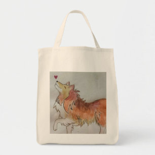 Love My Collie Shopping Tote Bag