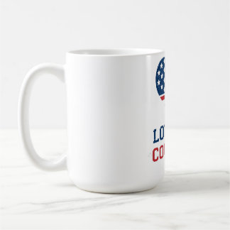Love My Country Patriotic Heart USA Flag Vintage Coffee Mug