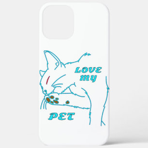 LOVE MY CUTE AQUA PET CAT iPhone 12 PRO MAX CASE