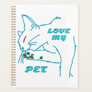 LOVE MY CUTE AQUA PET CAT PLANNER