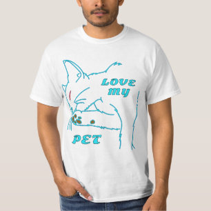 LOVE MY CUTE AQUA PET CAT T-Shirt
