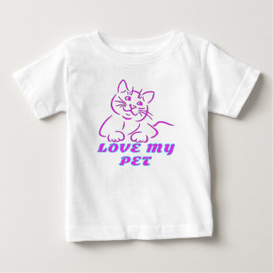 LOVE MY CUTE PINK PET CAT BABY T-Shirt