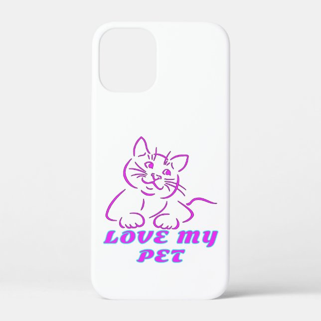 LOVE MY CUTE PINK PET CAT Case-Mate iPhone CASE (Back)