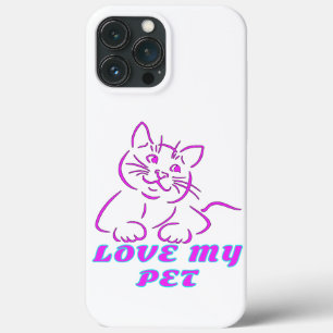 LOVE MY CUTE PINK PET CAT iPhone 13 PRO MAX CASE