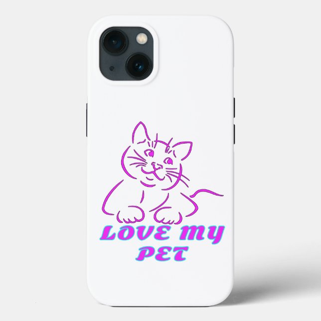 LOVE MY CUTE PINK PET CAT Case-Mate iPhone CASE (Back)