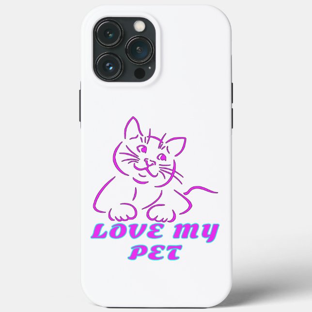 LOVE MY CUTE PINK PET CAT Case-Mate iPhone CASE (Back)