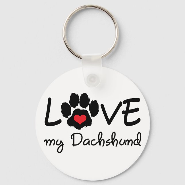 Love my Dachshund Key Ring (Front)