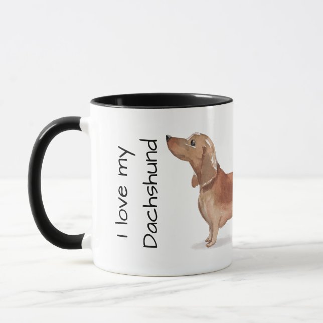 Love My Dachshund (tan) Mug (Left)