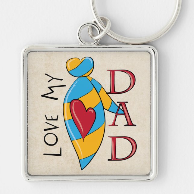 Love My Dad  Keychain (Front)
