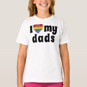 Love my dads-heart shape Pride flowers  T-Shirt