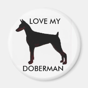 LOVE MY, DOBERMAN MAGNET