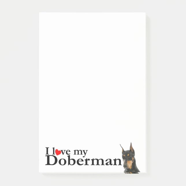 Love My Doberman Post-It Notes (Front)