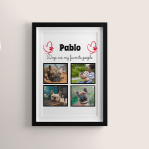 Love my dog - 4 photo customised collage poster