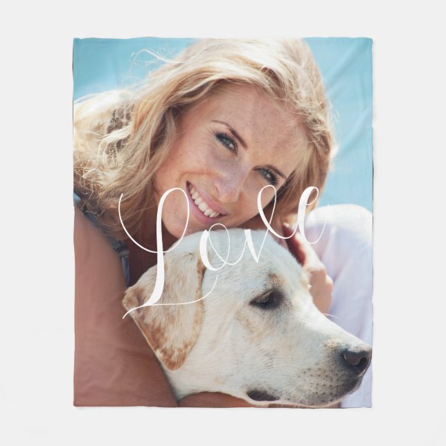 Love My Dog Photo Fleece Blanket (Front)