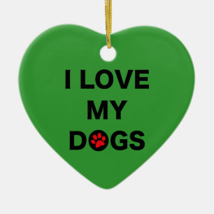 Love My Dogs (B) Ceramic Tree Decoration