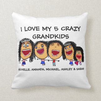 Love My Five Grandchildren Cartoon Cushion