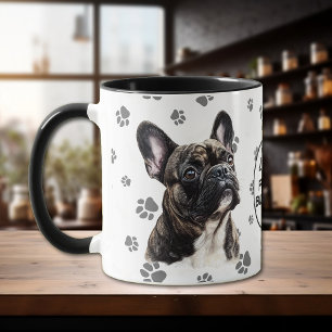 Love My French Bulldog Pawprint Pattern Mug