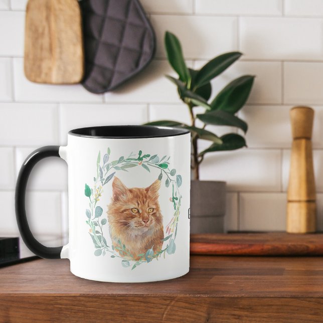 Love My Ginger Cat Wreath Coffee Mug (Creator Uploaded)