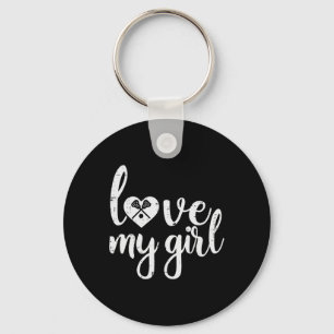 Love My Girl Lacrosse Lax Player Mum Dad Boyfriend Key Ring