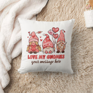 Love my gnomies Personalised Valentines Cushion