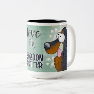 Love My Gordon Setter Cartoon 15 oz Two-Tone Coffee Mug