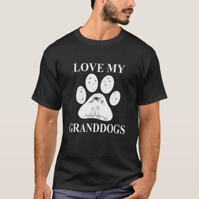 Love My Granddogs - Dog Paw Mum T-Shirt (Front)