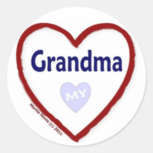 Love My Grandma Classic Round Sticker