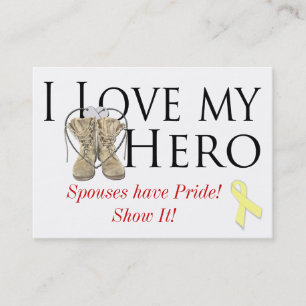 love my hero, shoe yellow ribbon, Spouses have ... Business Card