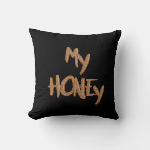 Love - My Honey In Cookie Letters Cushion
