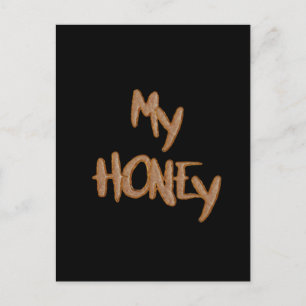 Love - My Honey In Cookie Letters Postcard
