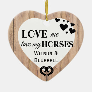 Love my Horse Rustic Ceramic Ornament