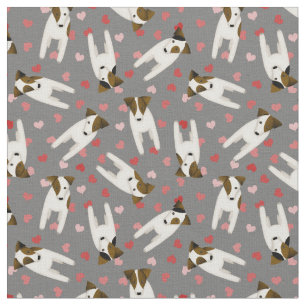 Love my Jack Russell Terrier dogs hearts ANY colou Fabric