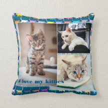 Love My Kitties Customise 3 Photos Cat Print