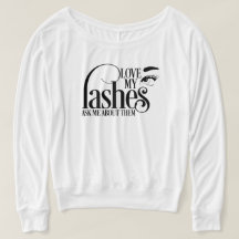 Love my Lashes Off Shoulder Long Sleeve Shirt