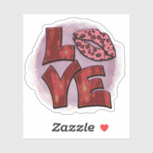 Love My Leopard Lips -Valentine Sticker
