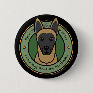 Love My Malinois 6 Cm Round Badge