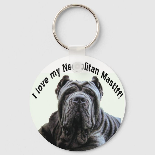 love my Neopolitan Mastiff keychain (Front)