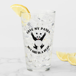 Love My Panda But She is a Bear Glass