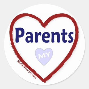 Love My Parents Classic Round Sticker