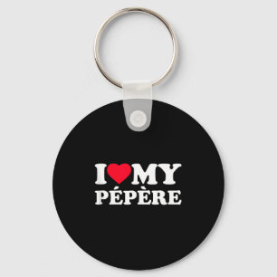 Love My Pepere Heart Family Grandpa Tank Key Ring