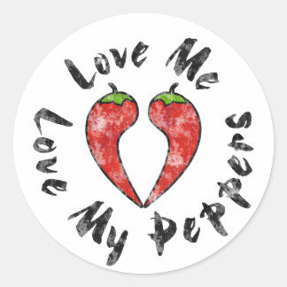 Love My Peppers Classic Round Sticker