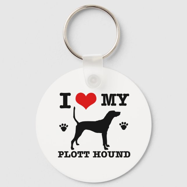 Love my plott hound key ring (Front)
