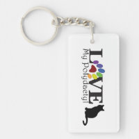 LOVE My Polydactyl Cat Key Chain