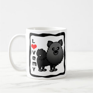 Love My Pomeranian - Black Coffee Mug