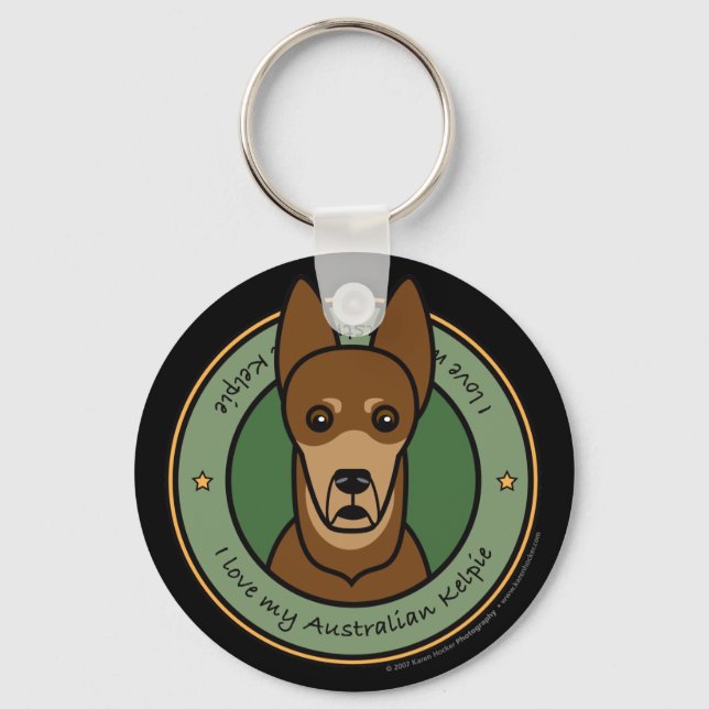 Love My Red Kelpie Key Ring (Front)